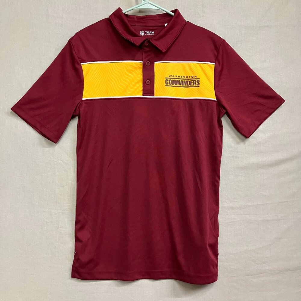 NFL Team Apparel S Washington Commanders Men's Red Polo Shirt Short Sleeve Golf